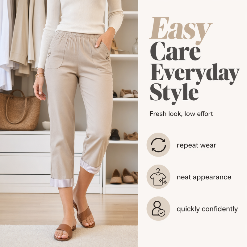 Dames casual slim fit cropped broek