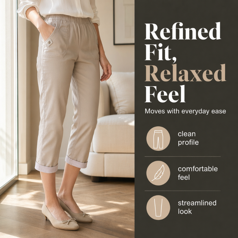 Dames casual slim fit cropped broek