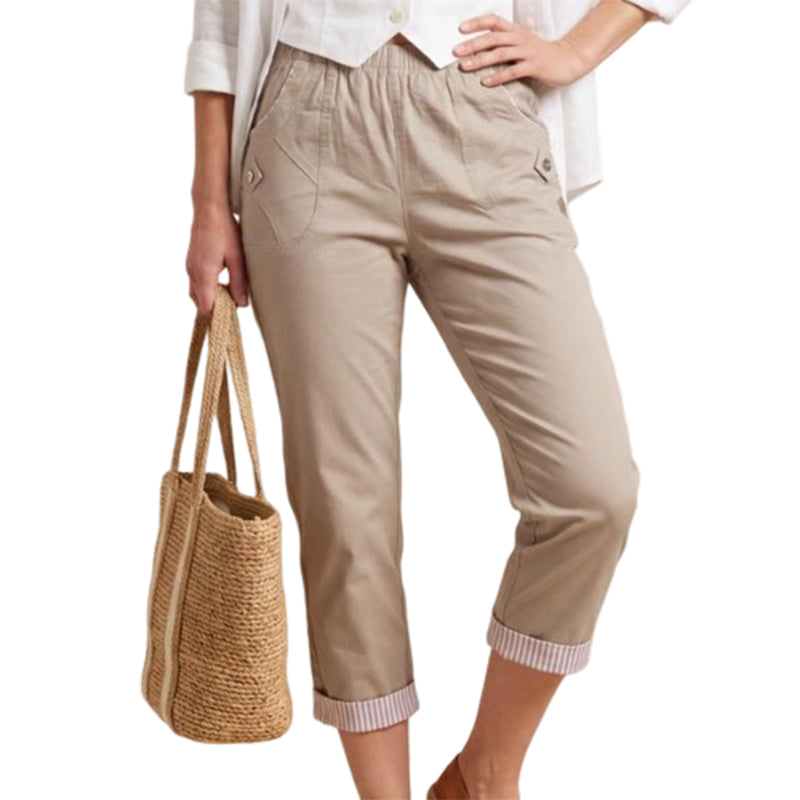 Dames casual slim fit cropped broek