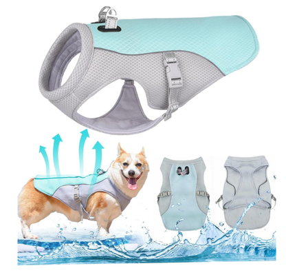 Honden Koelvest™ – UV-Bescherming 70% | 3-Laags Koelstof | Zomerhitte Bescherming voor Honden