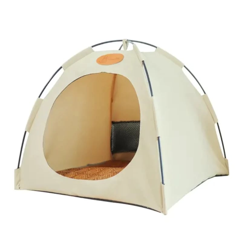 Huisdierentent Nest™ – Krasbestendig & Duurzaam | Draagbaar | Beige / Koffie / Grijs