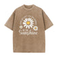 Unisex Vintage Gewassen Madeliefje Print Loose Fit T-Shirt