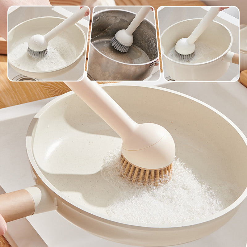 🍳 Draaibare borstelset voor hangpotten – Verstelbare hoek en lekvrij ontwerp 🧼