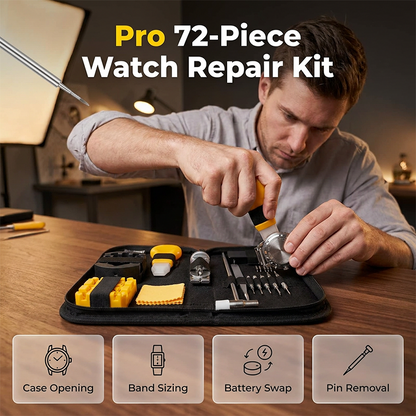 🧰 50% KORTING! Complete Professionele Horlogereparatieset – Alles-in-één Gereedschapskit voor het Vervangen van Batterijen, Bandjes en Kalibreren. Perfect voor Professionals én Hobbyisten! ⏱️✅