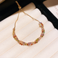 Retro Crossover Twisted Multicolor Zircon verstelbare armband voor dames