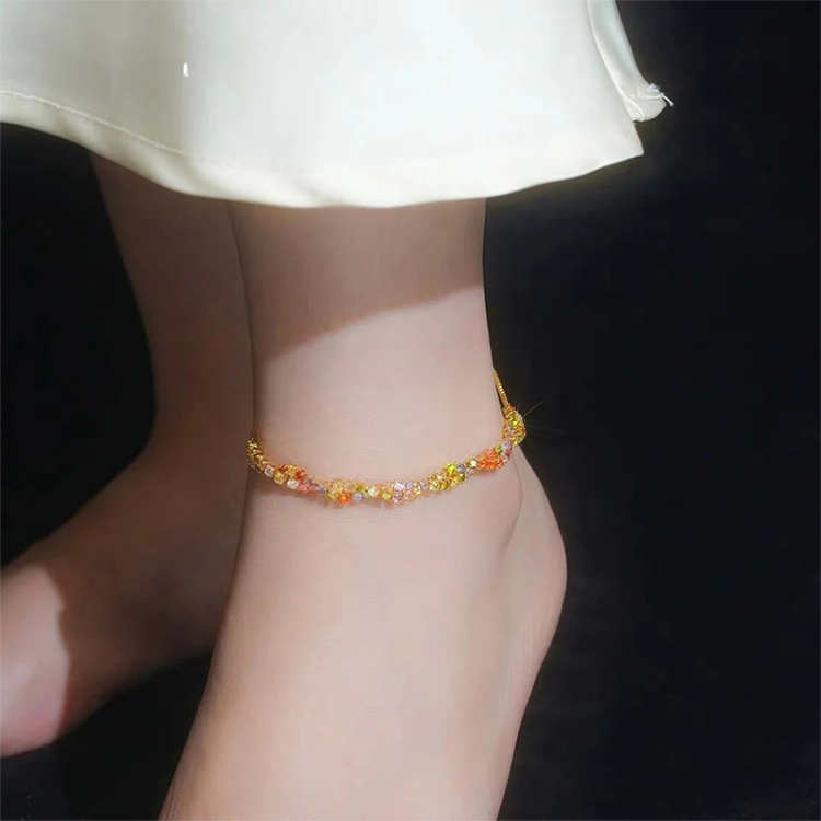 Retro Crossover Twisted Multicolor Zircon verstelbare armband voor dames