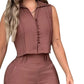 Dames mouwloze top en broek 2-delige set