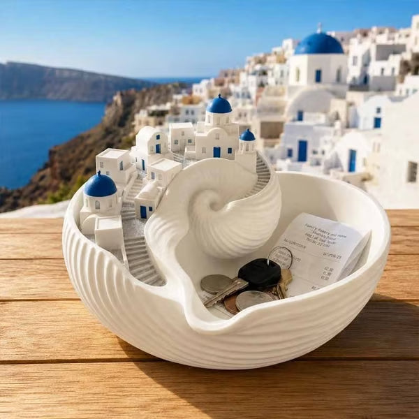 🌊🏝️ LAATSTE DAG 50% KORTING! Alsof je een stukje Santorini op je tafel tovert! Dit blauwe koepeldorpje bewaart je sieraden en sleutels in pure Mediterrane stijl – geen gewoon bakje, maar een Grieks eiland in huis!