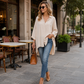👚 TIJDELIJK 50% KORTING! 🔥 Dames casual losvallende abrikoosblouse – Lange mouw, knoopsluiting & klassieke kraag – Lichtgewicht & veelzijdig voor dagelijks gebruik of op kantoor 🌸✨👔