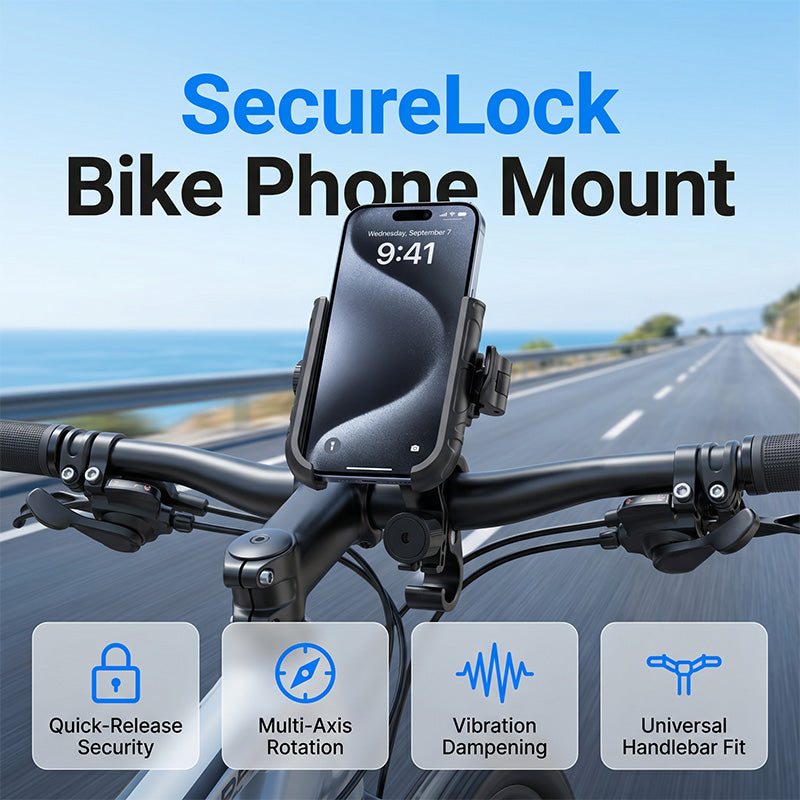 Snelsluitende fiets telefoonhouder