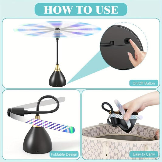 🌀50% KORTING✨Slimme Vliegenverjager Ventilator – USB/batterij, stil, draagbaar – vliegenvrije zone overal🏡✅