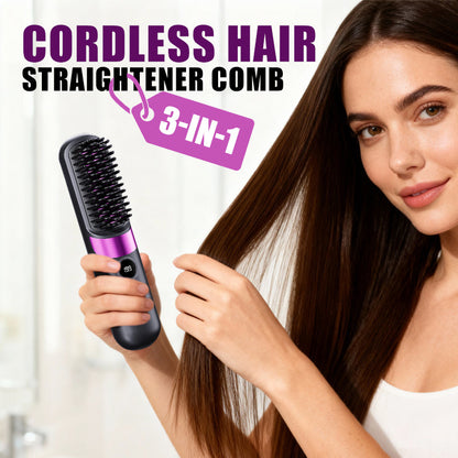 🔥50% KORTING✨ 3-in-1 Draadloze Haarstyler – Glad & Krulvrij 💇