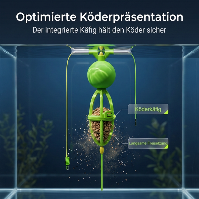 🎣 Bottom-up vissysteem met voermand – verknoopvrij, werpt ver en houdt aas perfect op de bodem.