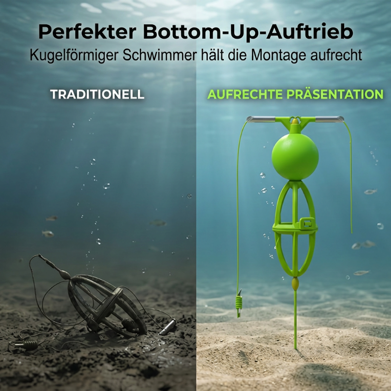 🎣 Bottom-up vissysteem met voermand – verknoopvrij, werpt ver en houdt aas perfect op de bodem.