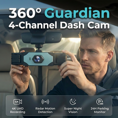📷 360°-bescherming, 4-kanaals dashcam