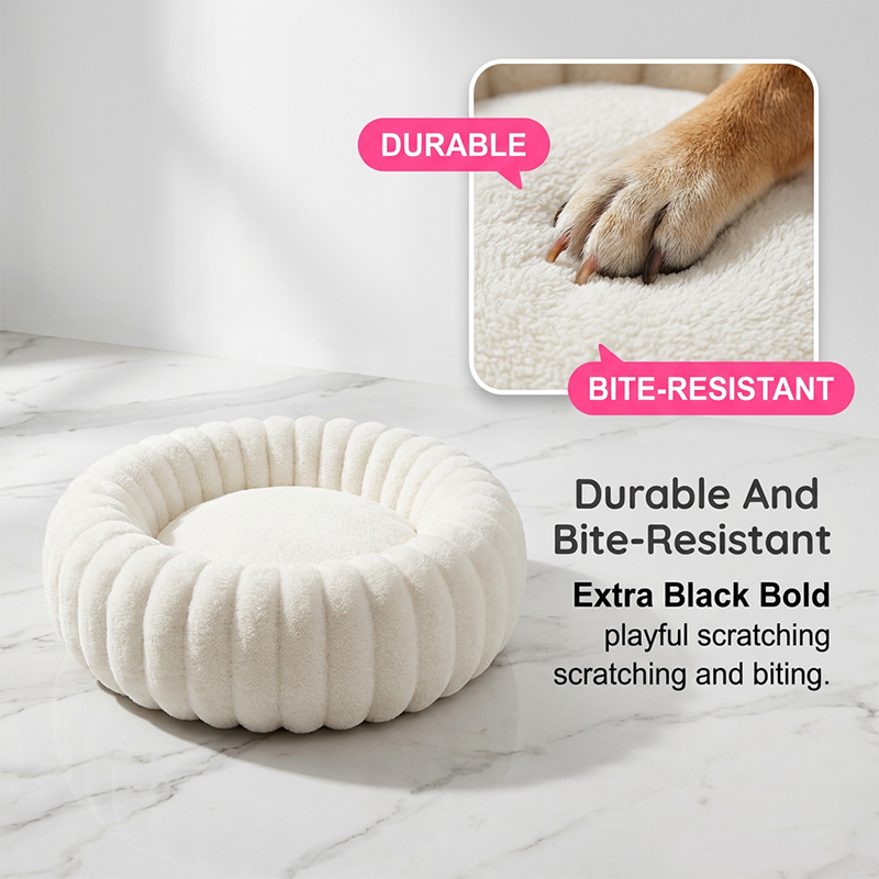 🐱💤 Ultrazacht, rustgevend rond mandje voor katten en honden – Verhoogde rand, knus nestje, perfect voor een rustig dutje 🐶☁️