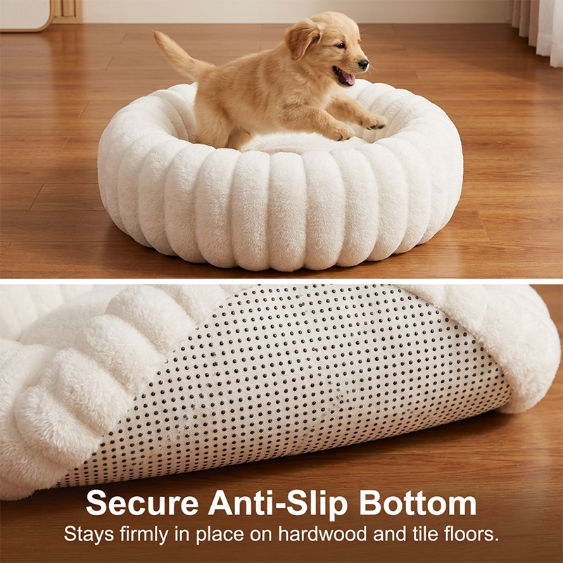 🐱💤 Ultrazacht, rustgevend rond mandje voor katten en honden – Verhoogde rand, knus nestje, perfect voor een rustig dutje 🐶☁️