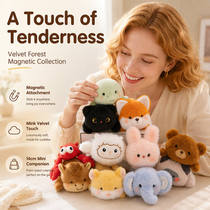❄️Zomerfresh 50% Korting!🧸Magnetisch Mini Knuffeltje – Fluweelzachte Pluche Dierenmagneet voor Koelkast, Bureau & Cadeau