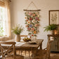 Boho Gehaakte Bloemenwanddecoratie — Handgemaakte Look, Sfeervolle Wandhanger