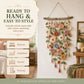 Boho Gehaakte Bloemenwanddecoratie — Handgemaakte Look, Sfeervolle Wandhanger