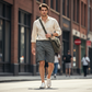 Casual cargoshorts voor heren met elastische tailleband
