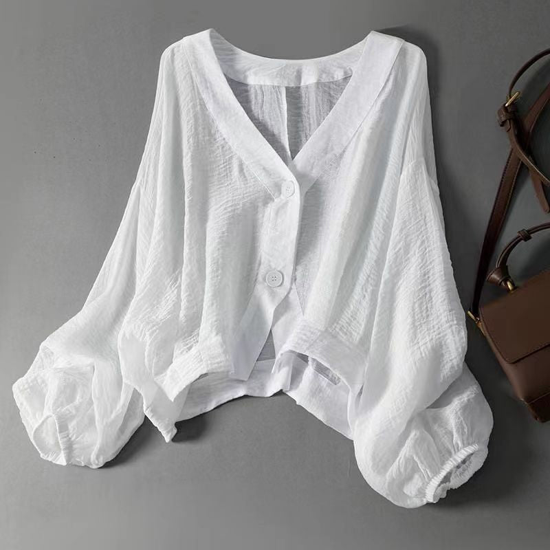 Losvallende damesblouse met zonbescherming