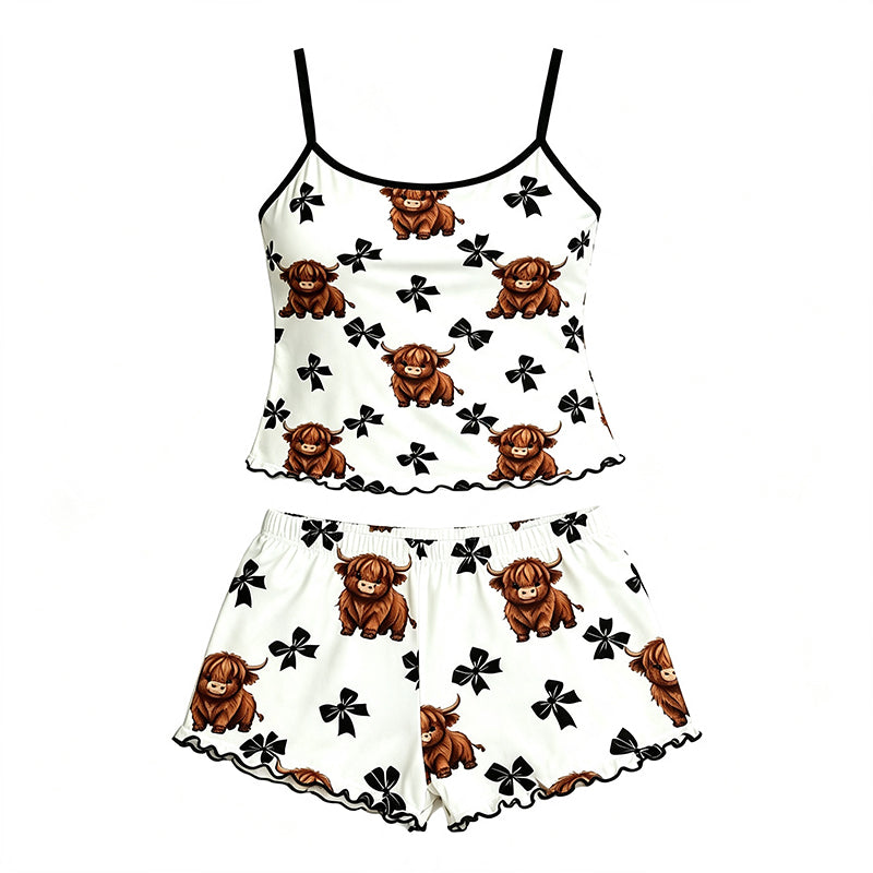 📢📢50% KORTING !! ⏰Zomerse ‘Sleepless’ nachthemdset met spaghettibandjes
