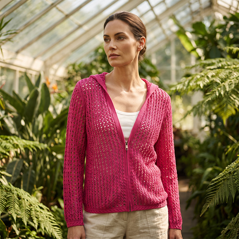 🧶 Luchtige Gebreide Rits Cardigan | Ademend Opengewerkt Design | Zomers & Veelzijdig | Maat S–2XL ✨