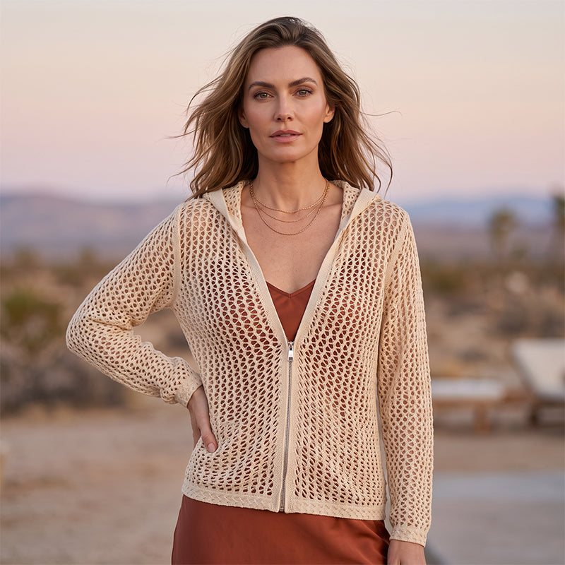 🧶 Luchtige Gebreide Rits Cardigan | Ademend Opengewerkt Design | Zomers & Veelzijdig | Maat S–2XL ✨
