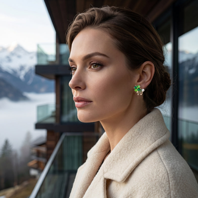 2026 Sale — Over 41,000 Sold!🍀Four-Leaf Clover Huggie Hoop Earrings – Lucky Charm 💚
