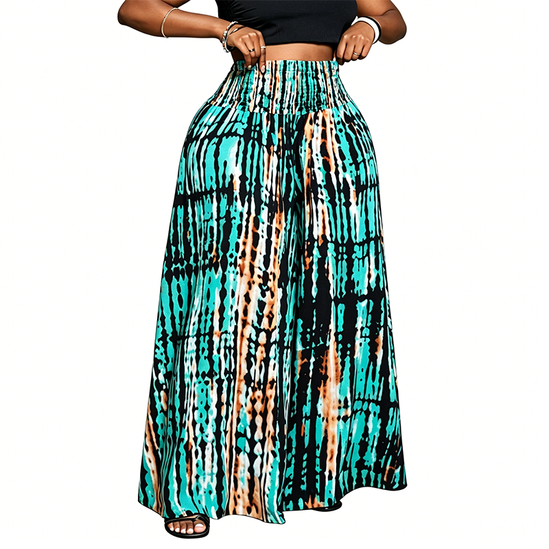 Women's Smocked High Waist Wide-Leg Pants