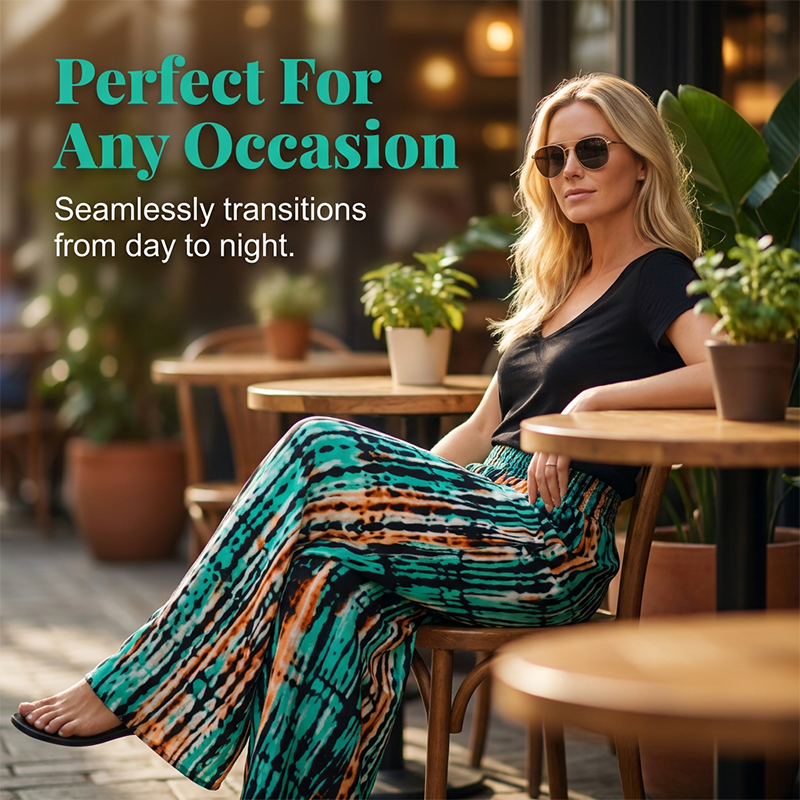 Women's Smocked High Waist Wide-Leg Pants