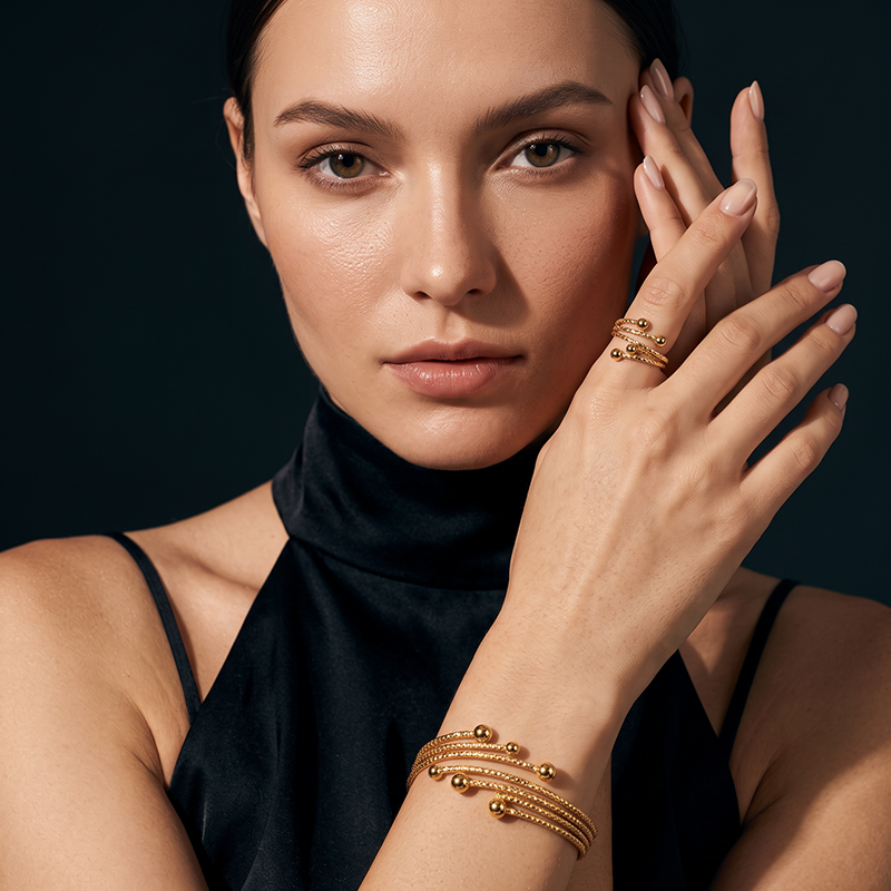 ✨ Set met glinsterende wikkelarmbanden voor dames