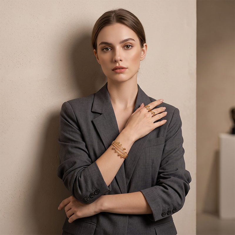 ✨ Set met glinsterende wikkelarmbanden voor dames