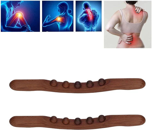 🪵 Houten Lymfemassagestok — Gelakt Beukenhout, Ergonomisch & Drainerend ✨