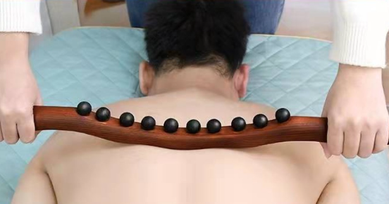 🪵 Houten Lymfemassagestok — Gelakt Beukenhout, Ergonomisch & Drainerend ✨