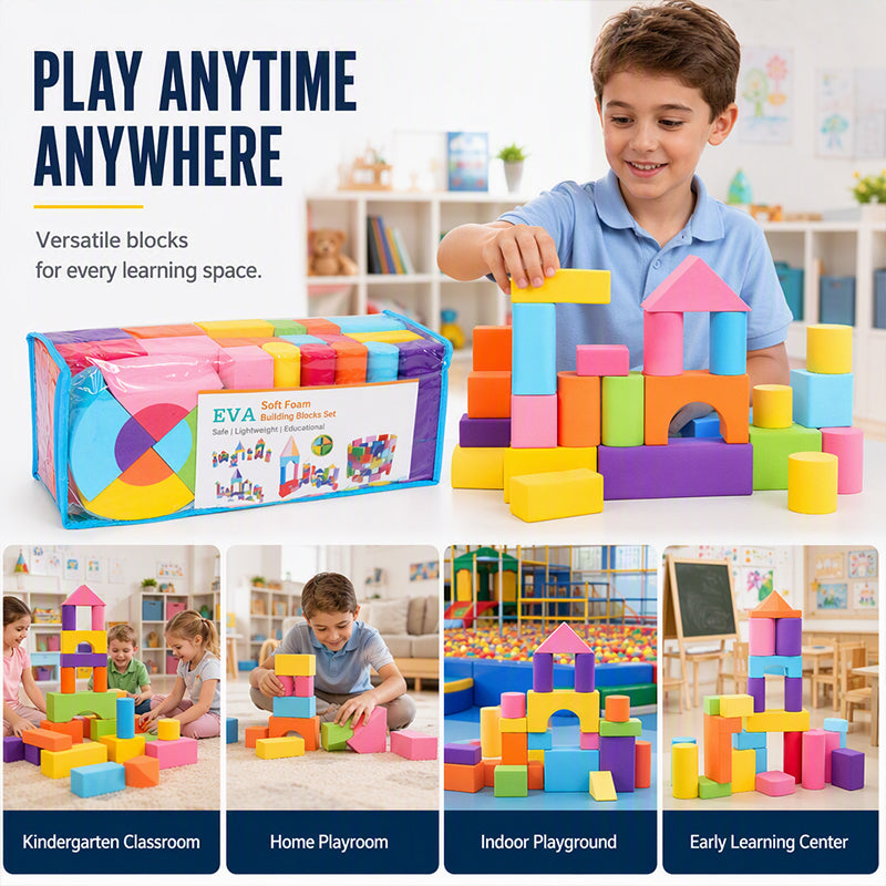 ⏳Tijdelijk 50% korting⏰Kinderen Zachte EVA Schuim Bouwblokken Set🏰