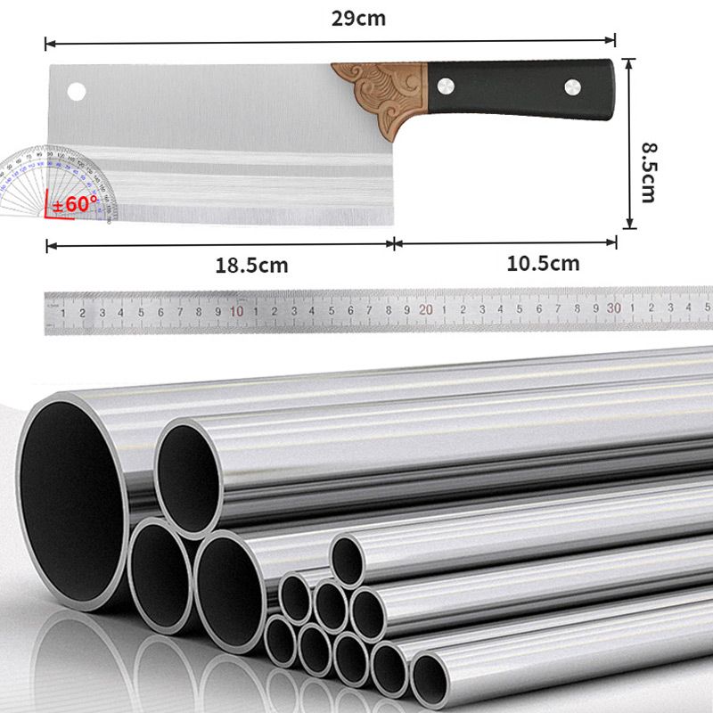 🔪 Gesmeed Keukenmes – 20 cm Hoogkoolstof Roestvrijstalen Koksmes met Volle Angel & Ergonomisch Handvat