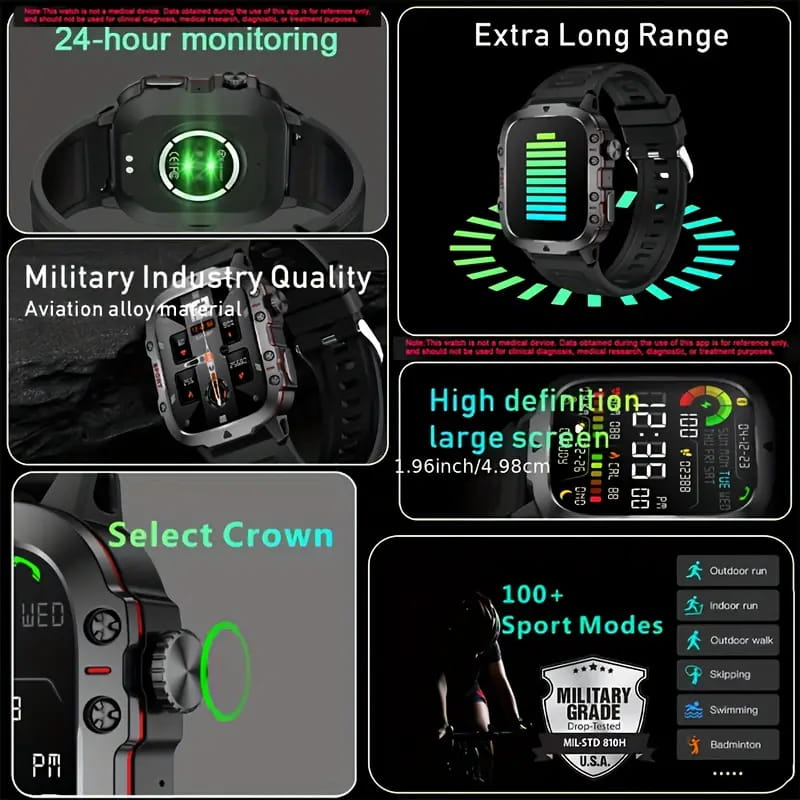 Robuust smartwatch voor buiten - 100+ sportmodi