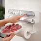 ⏳Time-Limited Special⏰3-in-1 Magnetic Kitchen Wrap Dispenser – Built-in Cutter Plastic Wrap Foil Dispenser with Paper Towel Holder, No Drilling Wall Mount Kitchen Organizer for Fridge & Cabinet