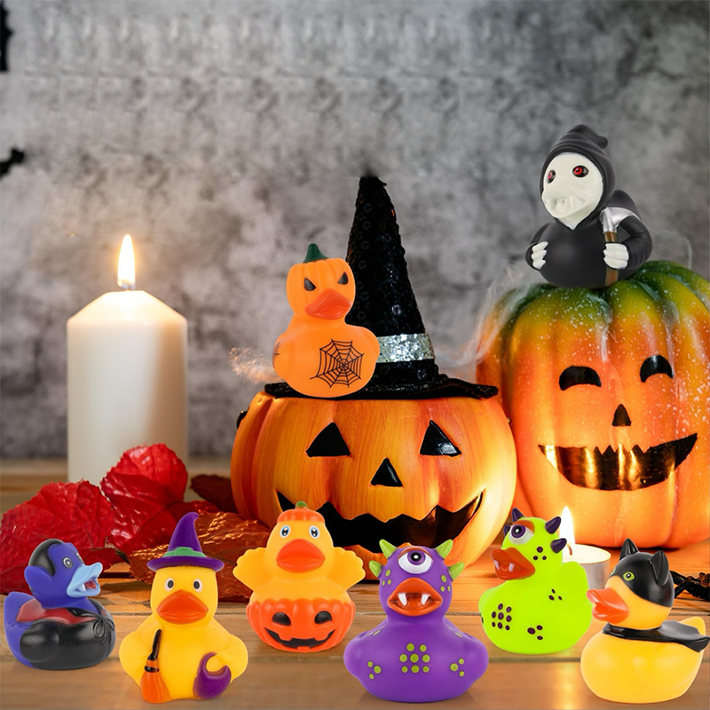 🦆 50% KORTING! 🎃 Halloween Eend Badspeelgoed voor Kinderen – Zacht PVC – 6×5,5×5,5 cm – Schattig & Drijvend voor Bad & Feest