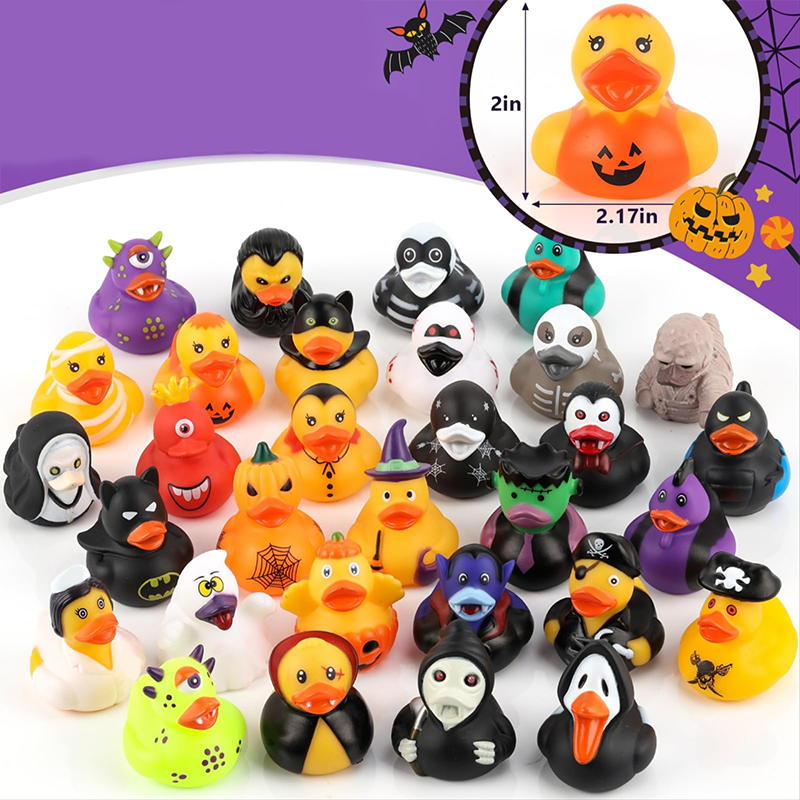 🦆 50% KORTING! 🎃 Halloween Eend Badspeelgoed voor Kinderen – Zacht PVC – 6×5,5×5,5 cm – Schattig & Drijvend voor Bad & Feest