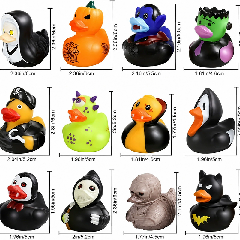 🦆 50% KORTING! 🎃 Halloween Eend Badspeelgoed voor Kinderen – Zacht PVC – 6×5,5×5,5 cm – Schattig & Drijvend voor Bad & Feest