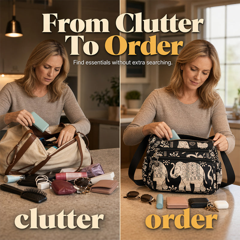 Elegante Nylon Reistas voor Dames met Schouderriem