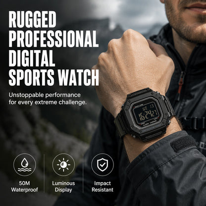 ⌚ 50% OFF NOW! 🌊 Digital Sports Watch – 50M Waterproof, LED Luminous Display & Rugged Design 🏔️