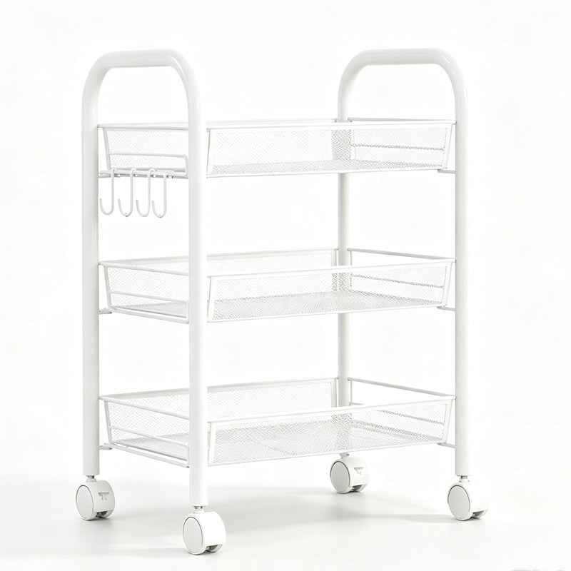 🎉 BEPERKTE TIJD 50% KORTING! 🛒 3/4-Laags Mobiele Gaas Opbergkar met Wielen – Ruimtebesparende Metalen Draad Rolkar 🏠
