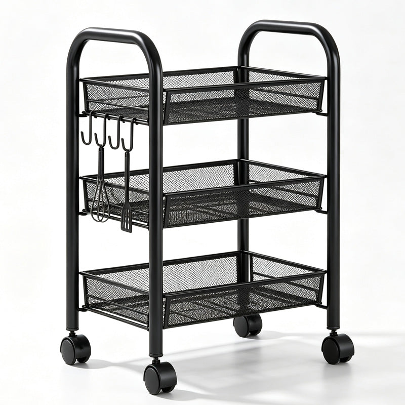 🎉 BEPERKTE TIJD 50% KORTING! 🛒 3/4-Laags Mobiele Gaas Opbergkar met Wielen – Ruimtebesparende Metalen Draad Rolkar 🏠