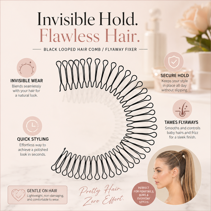 🏆 1 gekocht, 1 gratis 💐 Flexibele kam "Invisible Grip" voor ongehoorzaam haar