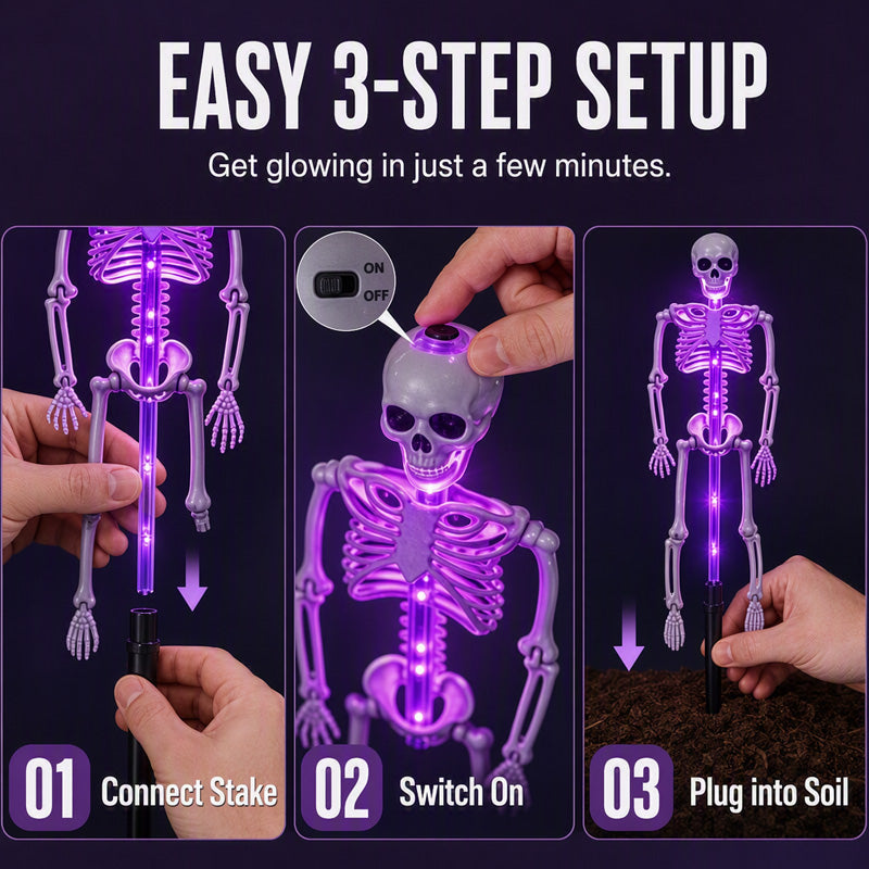 🎃 Vroege Halloween Aanbieding – 50% KORTING! 💀 Solar Skeletlampen voor de Tuin – Lichtgevende Halloween Decoratie Zonder Kabels ✨