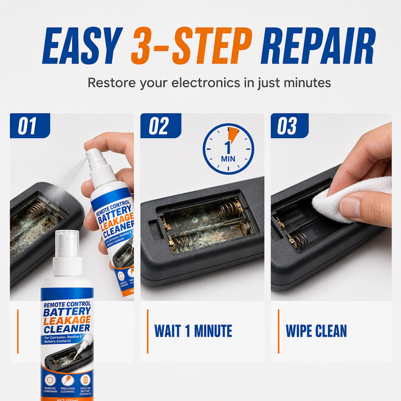 🔋 -50% KORTING! 🧴 Batterijcorrosie Reinigingsspray voor Afstandsbedieningen – 50/100 ml – Lost Oxidatie op & Herstelt Geleiding voor Elektronica 🛠️